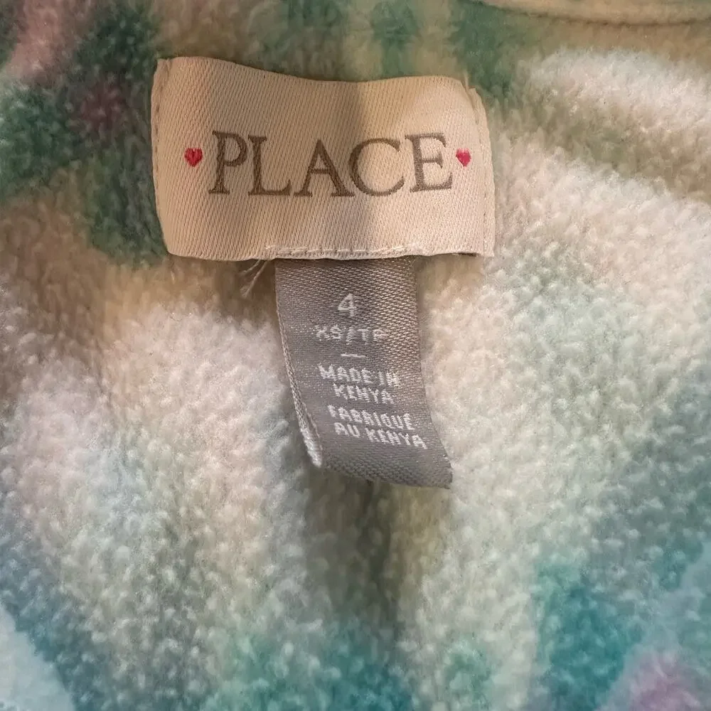 Children's Place Long Sleeve Tie Dye Microfleece Quarter Zip Pull over sz 4T